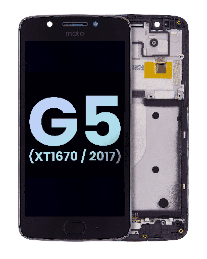 LCD Assembly With Frame Compatible For Motorola Moto G5 (XT1670/2017) (Genuine OEM) (Black)
