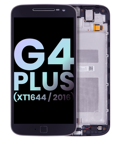 LCD Assembly With Frame Compatible For Motorola Moto G4 Plus (XT1644/2016) (Genuine OEM) (Black)