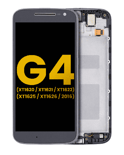 LCD Assembly With Frame Compatible For Motorola Moto G4 (XT1620/XT1621/XT1622/XT1625/XT1626/2016) (Refurbished) (Black)