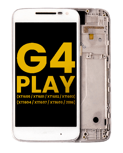 LCD Assembly With Frame Compatible For Motorola Moto G4 Play (XT1600/XT1601/XT1602/XT1603/XT1604/XT1607/XT1609/2016) (Refurbished) (White)