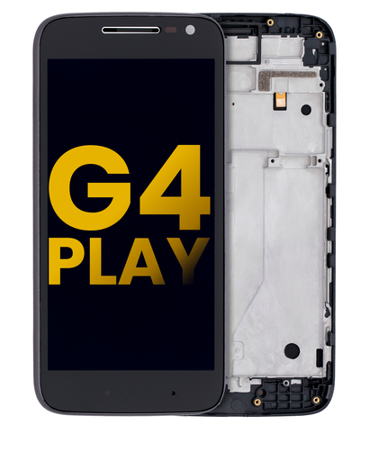 LCD Assembly With Frame Compatible For Motorola Moto G4 Play (XT1600/XT1601/XT1602/XT1603/XT1604/XT1607/XT1609/2016) (Refurbished) (Black)