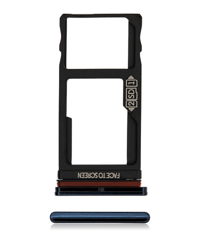 Dual Sim Card Tray Compatible For Motorola One Fusion (XT2073/2020) (Deep Sapphire Blue)