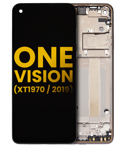 LCD Assembly With Frame Compatible For Motorola One Vision (XT1970/2019) (Refurbished) (Bronze Gradient)