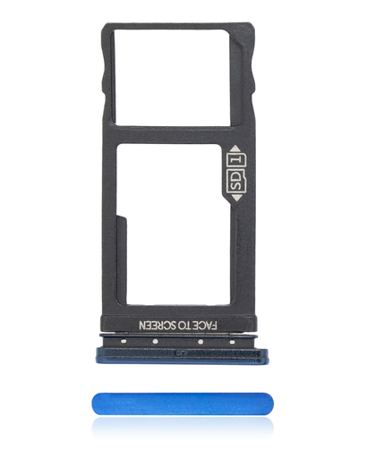 Single Sim Card Tray Compatible For Motorola One Vision (XT1970/2019) (Blue)