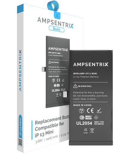 Replacement Battery Compatible For iPhone 13 Mini (AmpSentrix Basic)