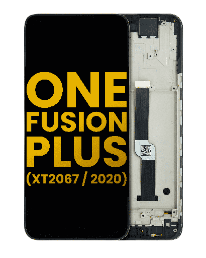 LCD Assembly With Frame Compatible For Motorola One Fusion Plus (XT2067/2020) (Refurbished) (Black)