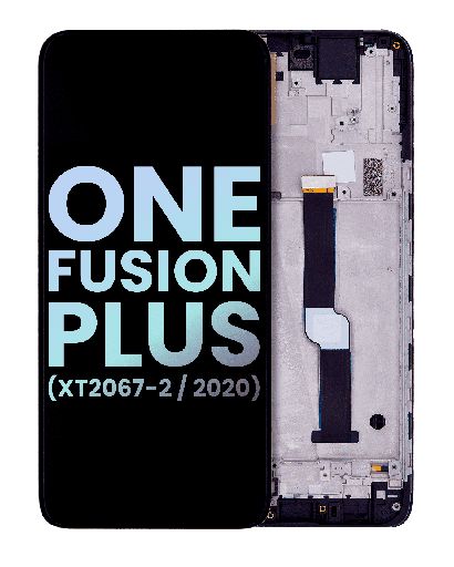 LCD Assembly With Frame Compatible For Motorola One Fusion Plus (XT2067-2/2020) (Genuine OEM) (Blue)