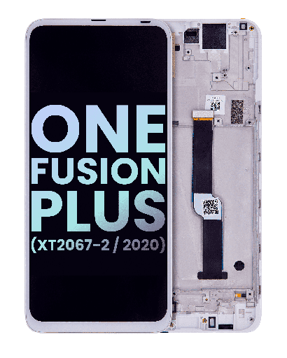 LCD Assembly With Frame Compatible For Motorola One Fusion Plus (XT2067-2/2020) (Genuine OEM) (White)