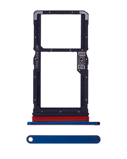 Sim Card Tray (Dual Sim) Compatible For Motorola One Fusion Plus (XT2067-2/2020) (Genuine OEM) (Blue)