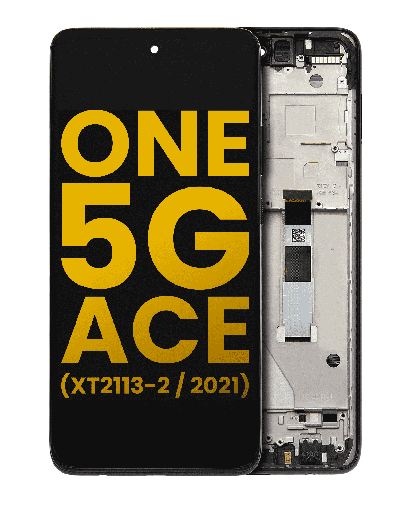 LCD Assembly With Frame Compatible For Motorola One 5G Ace (XT2113-2/2021) (Refurbished) (Volcanic Gray)