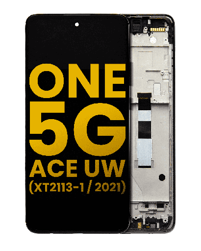 LCD Assembly With Frame Compatible For Motorola One 5G Ace UW (XT2113-1/2021) (Refurbished) (Volcanic Gray)