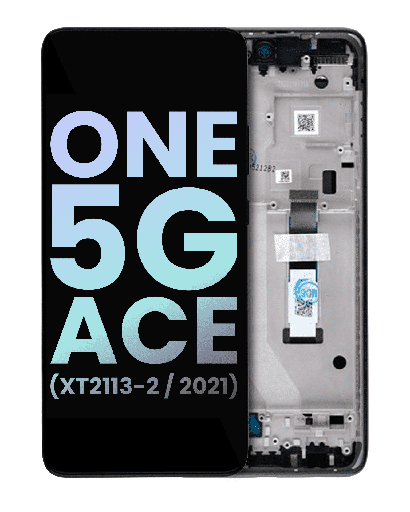 LCD Assembly With Frame Compatible For Motorola One 5G Ace (XT2113-2/2021) (Genuine OEM) (Volcanic Grey)