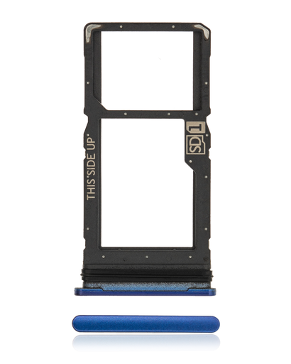 Single Sim Card Tray Compatible For Motorola Moto One 5G Ace (XT2113-1/2/2021) (Blue)