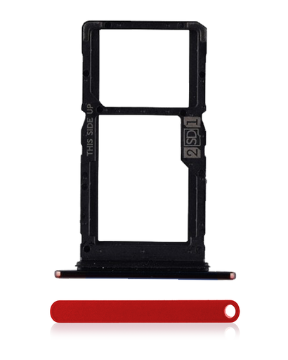 Sim Card Tray (Dual Sim) Compatible For Motorola One Hyper (XT2027-1/2020) (Genuine OEM) (Red)