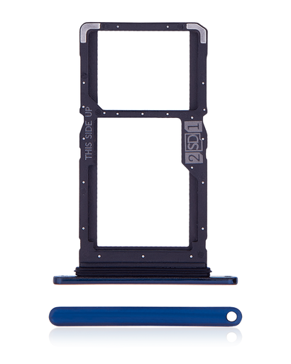 Sim Card Tray (Dual Sim) Compatible For Motorola One Hyper (XT2027-1/2020) (Genuine OEM) (Blue)