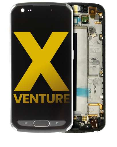 LCD Assembly With Frame Compatible For LG X Venture (H700) (Refurbished) (Black)