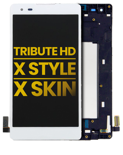 LCD Assembly With Frame Compatible For LG Tribute HD (LS676)/LG X Style (K200/L53BL/L56VL)/LG X Skin (F740) (Refurbished) (White)