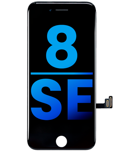 LCD Assembly With Steel Plate Compatible For iPhone 8 / SE (2020 / 2022) (Aftermarket) (Black)