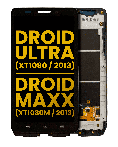 LCD Assembly With Frame Compatible For Motorola Droid Ultra (XT1080/2013)/Droid Maxx (XT1080M/2013) (Refurbished) (Black)