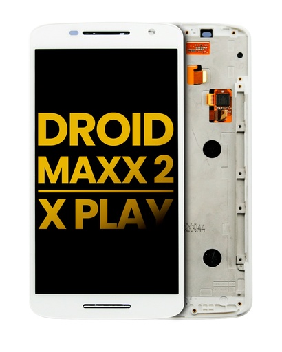 LCD Assembly With Frame Compatible For Motorola Droid Maxx 2/Moto X Play (XT1561/XT1562/XT1563/XT1565/2015) (Refurbished) (White)