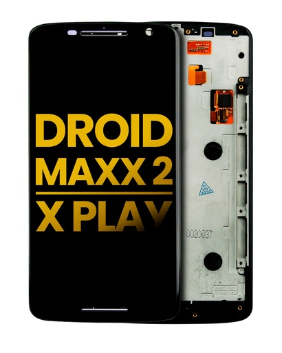 LCD Assembly With Frame Compatible For Motorola Droid Maxx 2/Moto X Play (XT1561/XT1562/XT1563/XT1565/2015) (Refurbished) (Black)