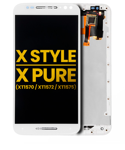 LCD Assembly With Frame Compatible For Motorola Moto X Style (XT1572/2015)/Moto X Pure Edition (XT1575/2015) (Refurbished) (White)