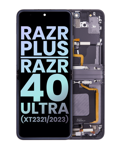 Main OLED Assembly For Motorola Razr Plus/Razr 40 Ultra (XT2321/2023) (Genuine OEM) (Phantom Black)