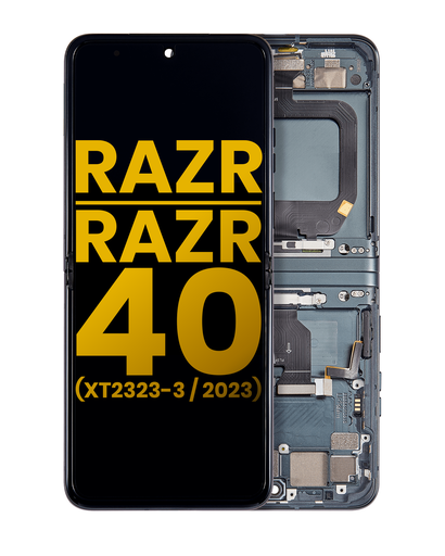 OLED Assembly With Frame Compatible For Motorola Moto Razr/Razr 40 (XT2323-3/2023) (Refurbished) (Sage Green)