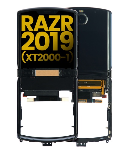 Secondary OLED Assembly With Frame Compatible For Motorola Razr (XT2000-1/2019) (Refurbished) (Noir Black)