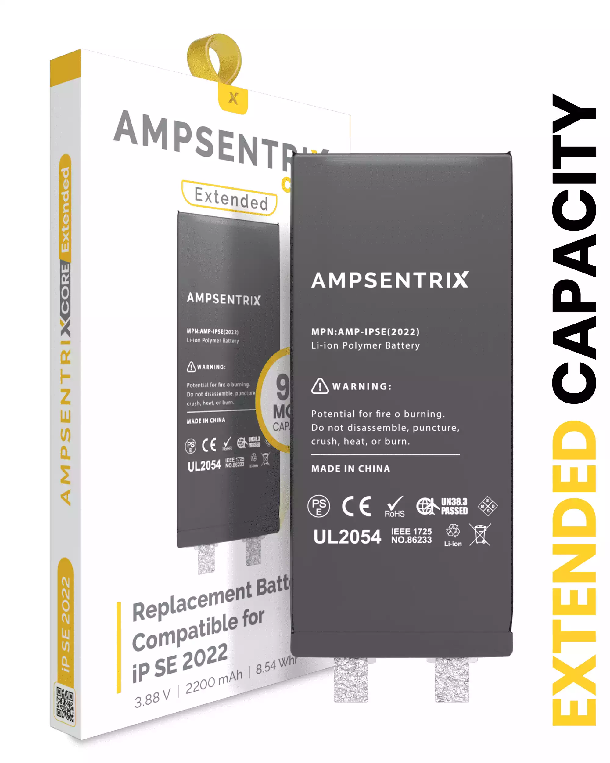 Replacement Battery Compatible For IPhone SE 2022 (Spot Welding Required) (AmpSentrix Core Extended)