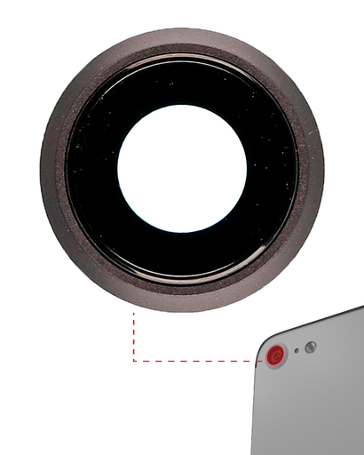Back Camera Lens With Bracket &amp; Bezel Compatible For iPhone 8 / SE (2020) / SE (2022) (Aftermarket Plus) (Space Gray) (10 Pack)