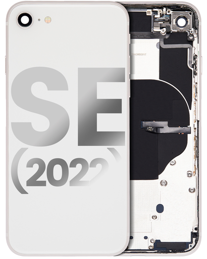 Back Housing W/ Small Components Pre-Installed Compatible For iPhone SE (2022) (Used OEM Pull: Grade C) (Starlight)