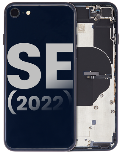 Back Housing W/ Small Components Pre-Installed Compatible For iPhone SE (2022) (Used OEM Pull: Grade B) (Midnight)
