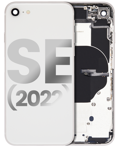 Back Housing W/ Small Components Pre-Installed Compatible For iPhone SE (2022) (Used OEM Pull: Grade B) (Starlight)