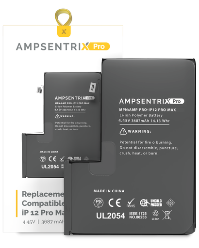 Replacement Battery Compatible For iPhone 12 Pro Max (AmpSentrix Pro)