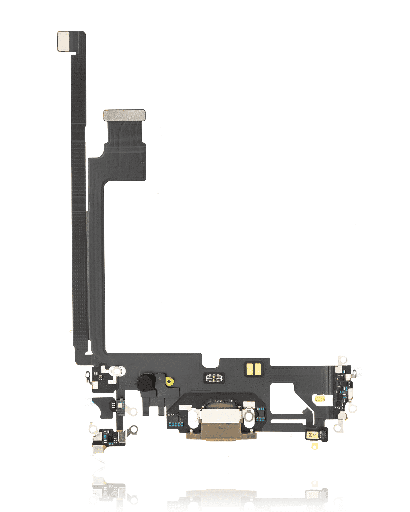 Charging Port Flex Cable Compatible For iPhone 12 Pro Max (Used OEM Pull) (Gold)