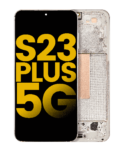 OLED Assembly With Frame Compatible For Samsung Galaxy S23 Plus 5G (US &amp; International) (Refurbished) (Cream)