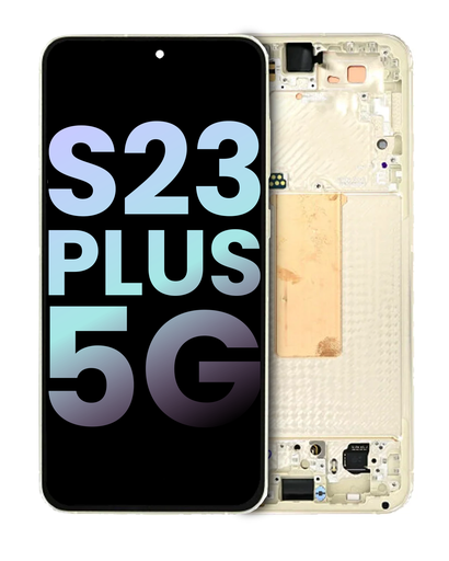 OLED Assembly With Frame Compatible For Samsung Galaxy S23 Plus 5G (US &amp; International) (Service Pack) (Cream)