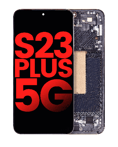 OLED Assembly With Frame Compatible For Samsung Galaxy S23 Plus (US &amp; International) (Aftermarket Plus) (Phantom Black)