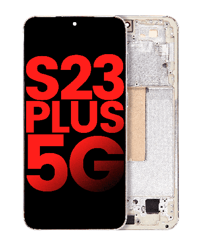 OLED Assembly With Frame Compatible For Samsung Galaxy S23 Plus (US &amp; International) (Aftermarket Plus) (Cream)
