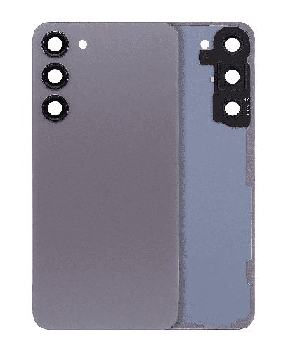 Back Cover Glass With Camera Lens Compatible For Samsung Galaxy S23 Plus 5G (No Logo) (Aftermarket Plus) (Graphite)