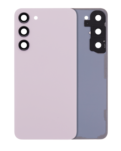 Back Cover Glass With Camera Lens Compatible For Samsung Galaxy S23 Plus 5G (No Logo) (Aftermarket Plus) (Lavender)