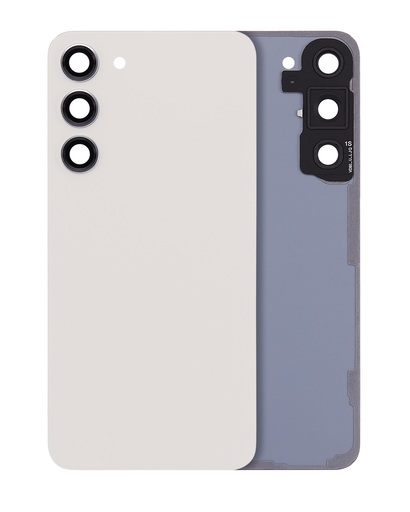 Back Cover Glass With Camera Lens Compatible For Samsung Galaxy S23 Plus (Service Pack) (Cream)