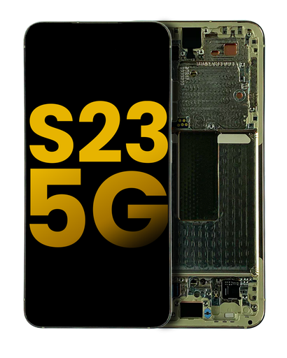 OLED Assembly With Frame Compatible For Samsung Galaxy S23 5G (US &amp; International) (Refurbished) (Cream)