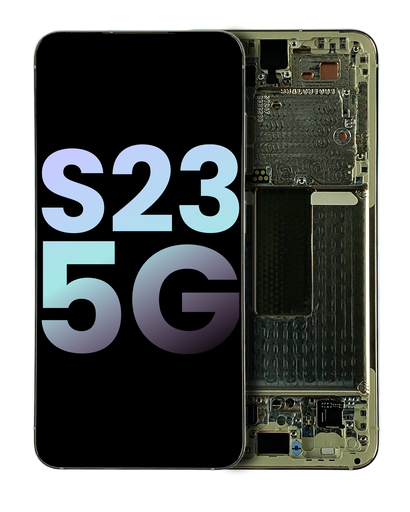 OLED Assembly With Frame Compatible For Samsung Galaxy S23 5G (US &amp; International) (Service Pack) (Cream)