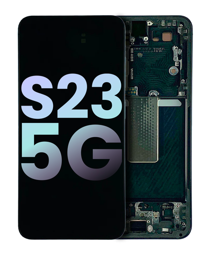 OLED Assembly With Frame Compatible For Samsung Galaxy S23 5G (US &amp; International) (Service Pack) (Phantom Black)