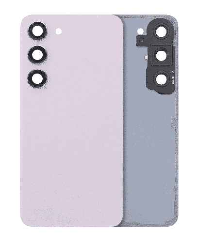 Back Cover Glass With Camera Lens Compatible For Samsung Galaxy S23 5G (No Logo) (Aftermarket Plus) (Lavender)