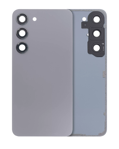 Back Cover Glass With Camera Lens Compatible For Samsung Galaxy S23 5G (No Logo) (Aftermarket Plus) (Graphite)
