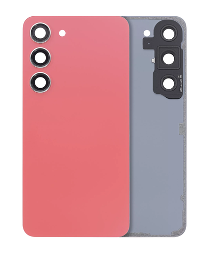 Back Cover Glass With Camera Lens Compatible For Samsung Galaxy S23 5G (No Logo) (Aftermarket Plus) (Orange)