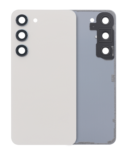 Back Cover Glass With Camera Lens Compatible For Samsung Galaxy S23 (Service Pack) (Cream)